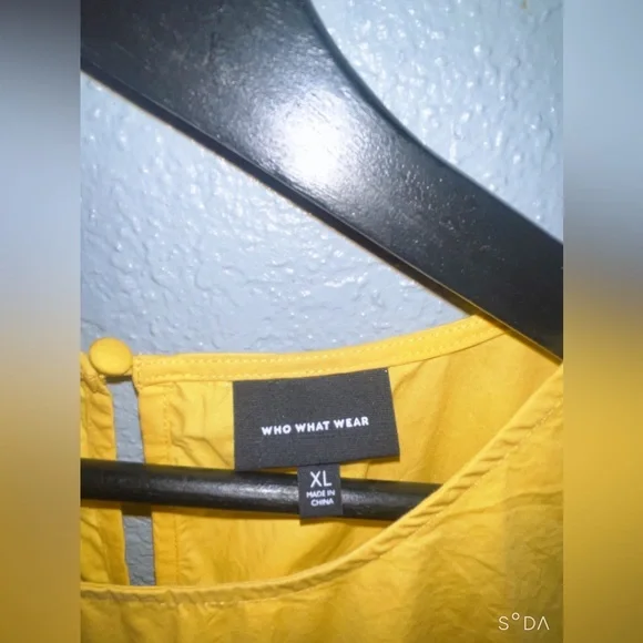 Who what wear yellow dress size X-Large leave has handmade flower not new long. - Picture 12 of 12